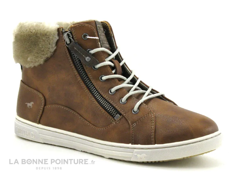 Achat chaussures Mustang Shoes Femme Chaussure montante, vente Mustang 1349 504 301 Marronnier - Basket avec col fourrure Femme