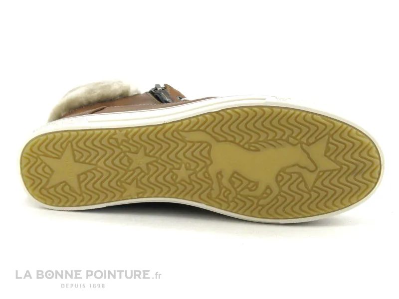 Achat chaussures Mustang Shoes Femme Chaussure montante, vente Mustang 1349 504 301 Marronnier - Basket avec col fourrure Femme