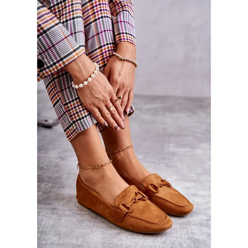 FB2 Mocassins En Daim Avec Décoration Santi Camel brun