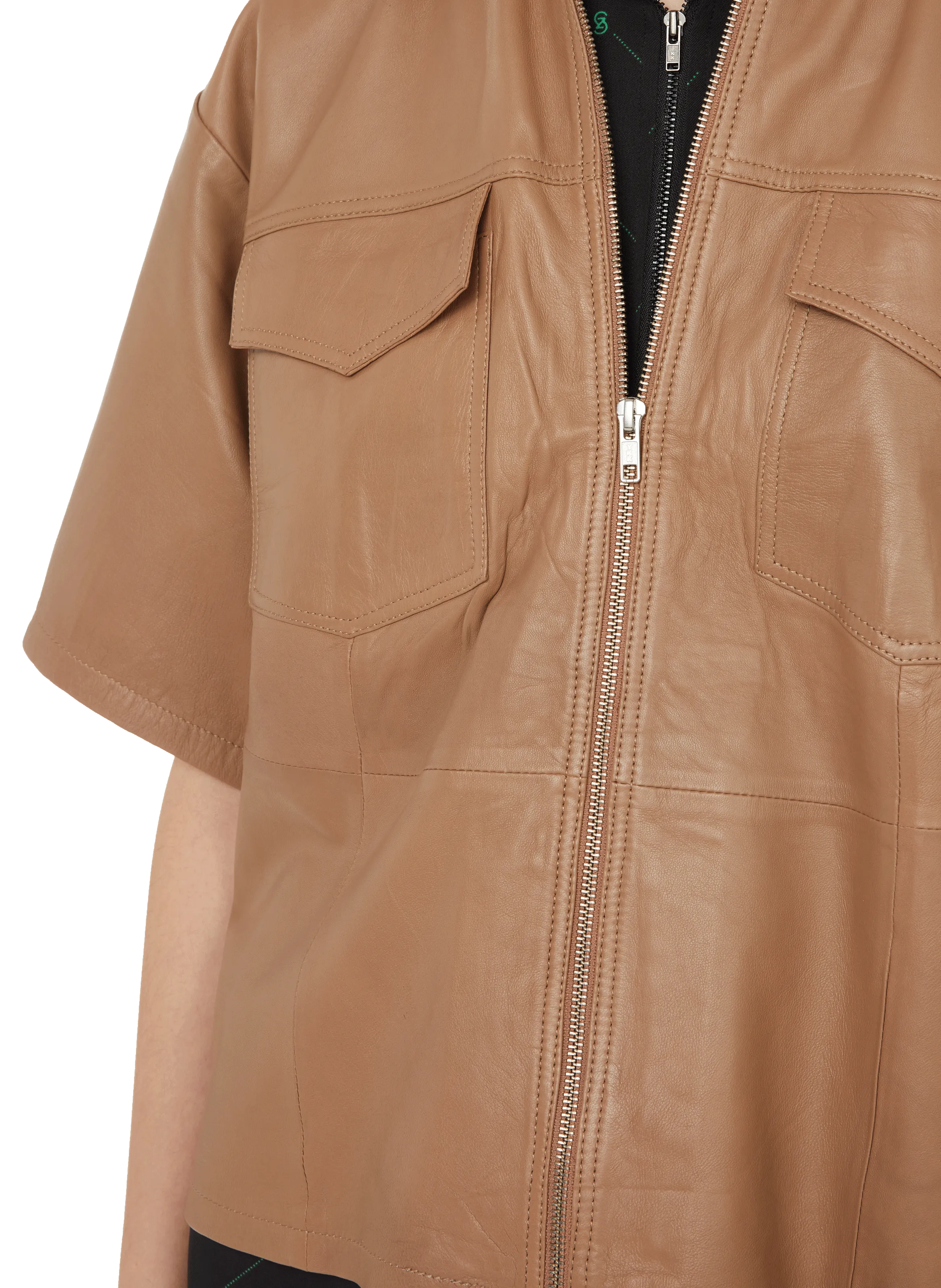 GESTUZ  Chemise en cuir - Marron