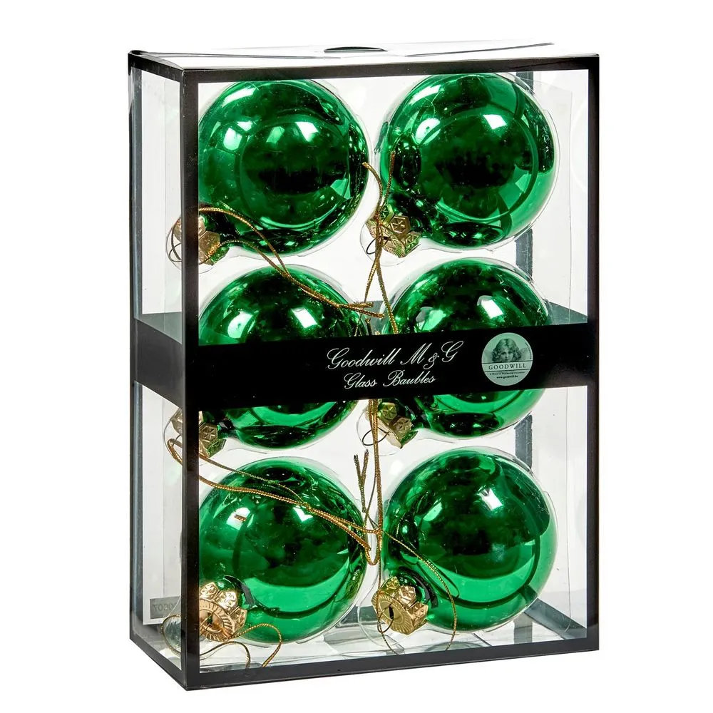 Glss uni ball box/6 shiny emer.grn 7cm