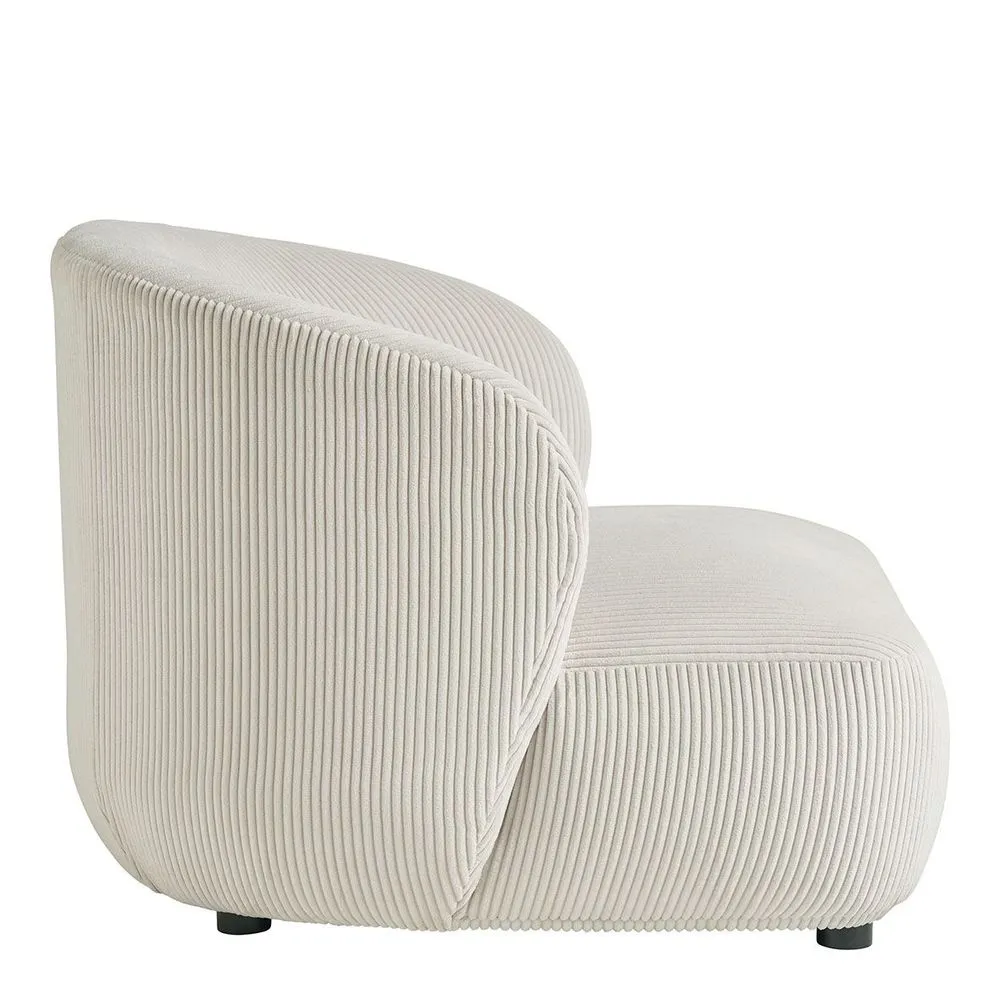 Lisette wide armchair in corduroy - cream