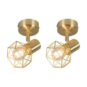 Lot de 2 spots art déco laiton tournants et inclinables - Mosh 1