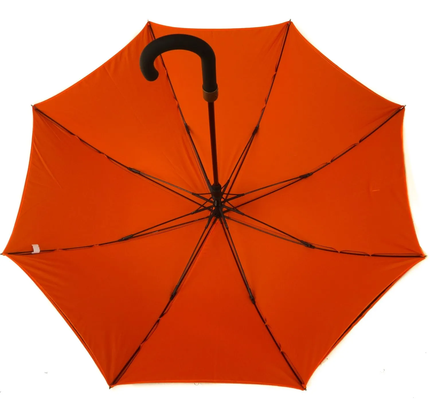 Parapluie doublé long automatique noir & orange Smati - Protection solaire 100% - léger & solide