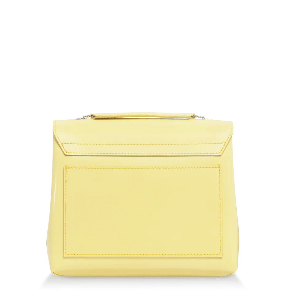 Sac à main Amelia - Cuir Vernis Jaune