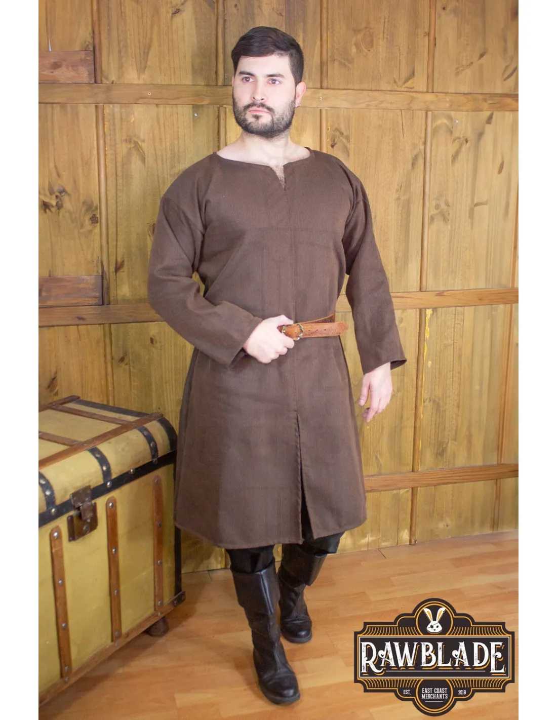 Tunique Dakan médiévale en marron ⚔️ Boutique Épées