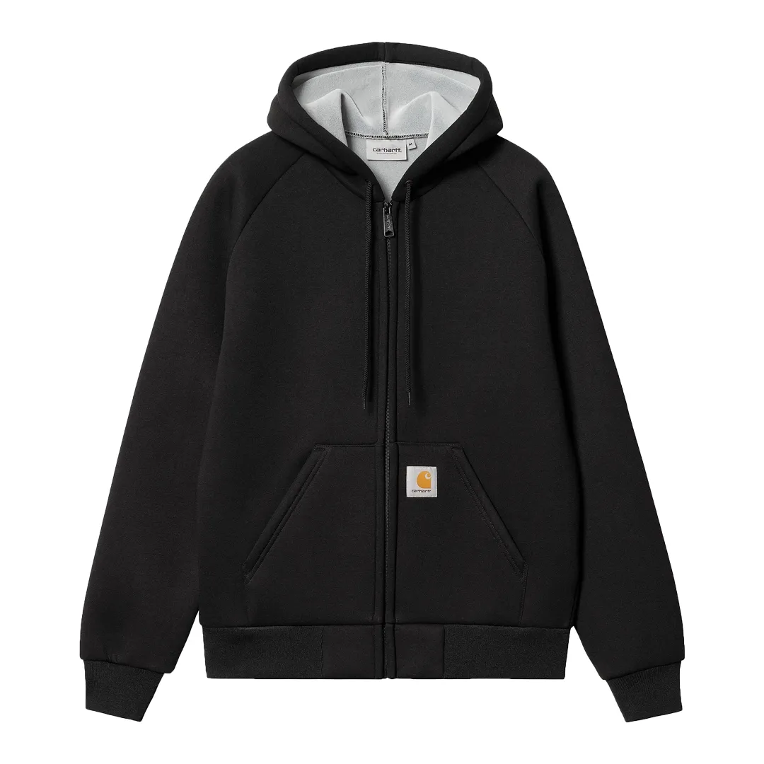 Veste / Manteau : CARHARTT WIP CAR LUX HOODED JACKET black grey - Bamboo Skateshop