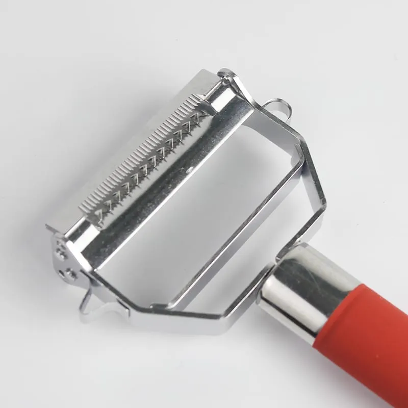 Éplucheur multifonction avec planche mandoline rouge 